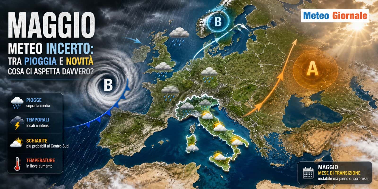 Maggio, meteo incerto: tra pioggia e novità ecco cosa ci aspetta davvero