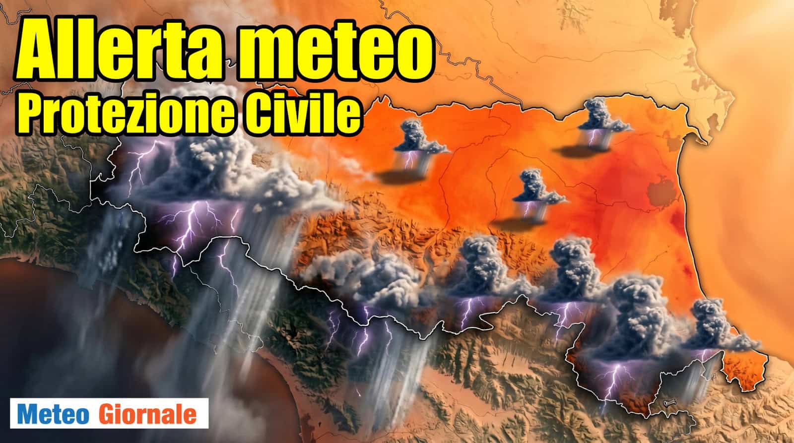 Allerta meteo Emilia-Romagna per temporali. C’è rischio e grandine