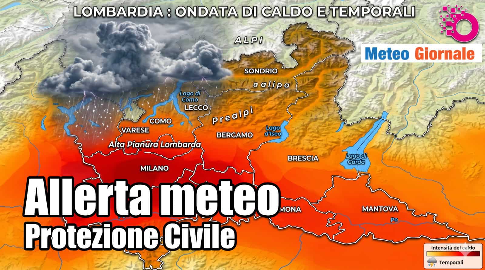 Meteo Lombardia, allerta temporale. Ma ancora 35 gradi, poi cambia