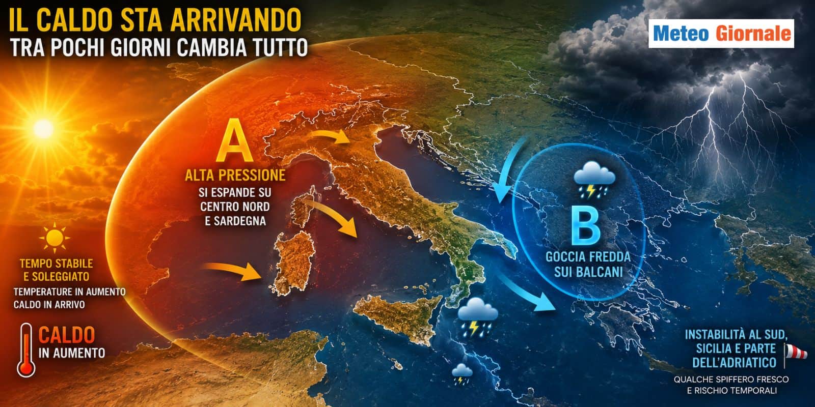 Giusto iniziare a parlare di CALDO, perché sta arrivando. Tra pochi giorni cambia tutto