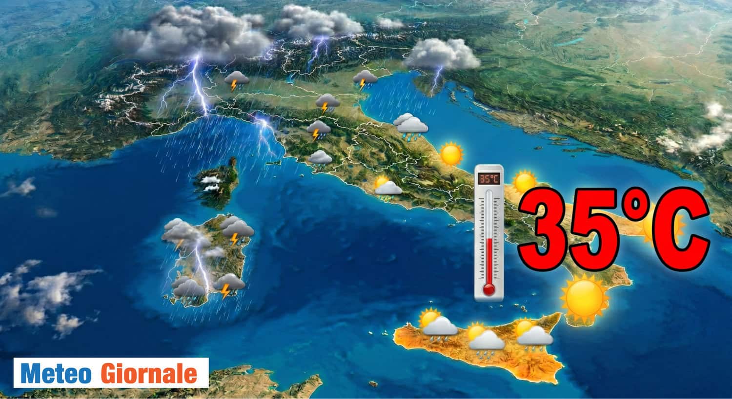 Super Piogge al Nord e Toscana, colpo di scena al Sud, Sardegna e Sicilia