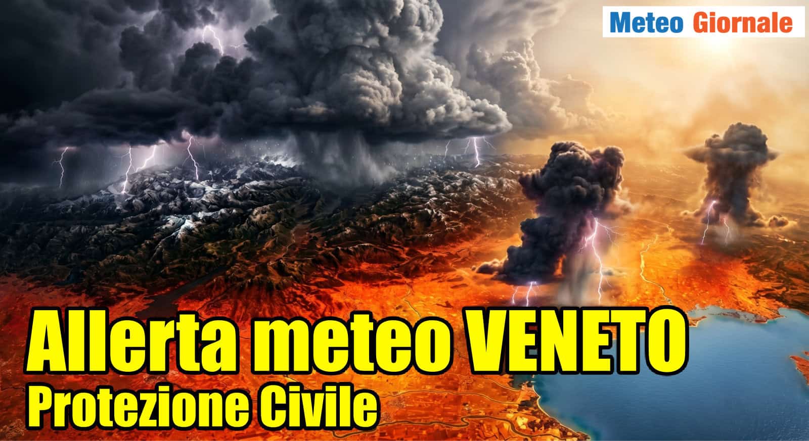 Meteo Veneto, allerta meteo temporali Protezione Civile per il 27