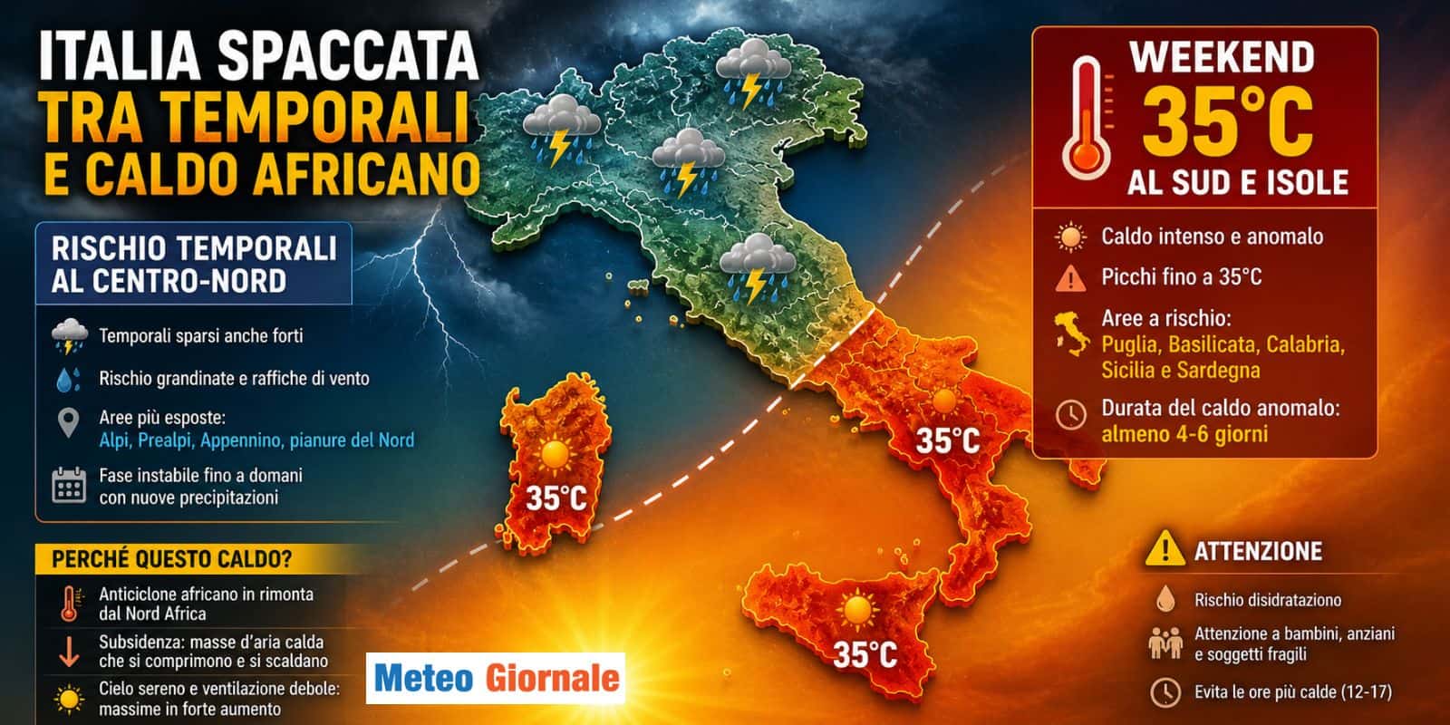 35°C nel weekend: regioni a rischio, i motivi e la durata del CALDO anomalo