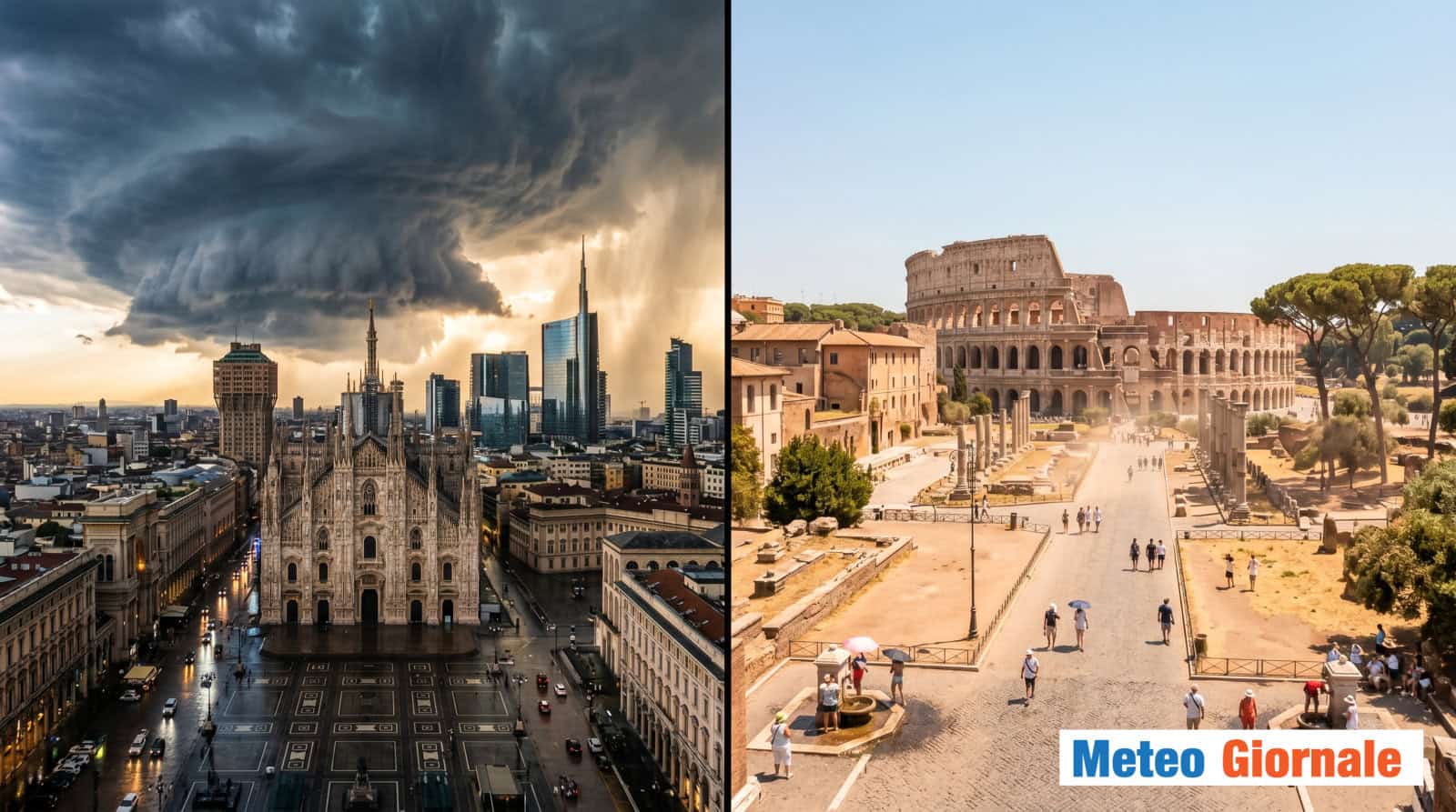 Caldo con picchi a 38°C al Centro Sud, ma al Nord temporali violenti