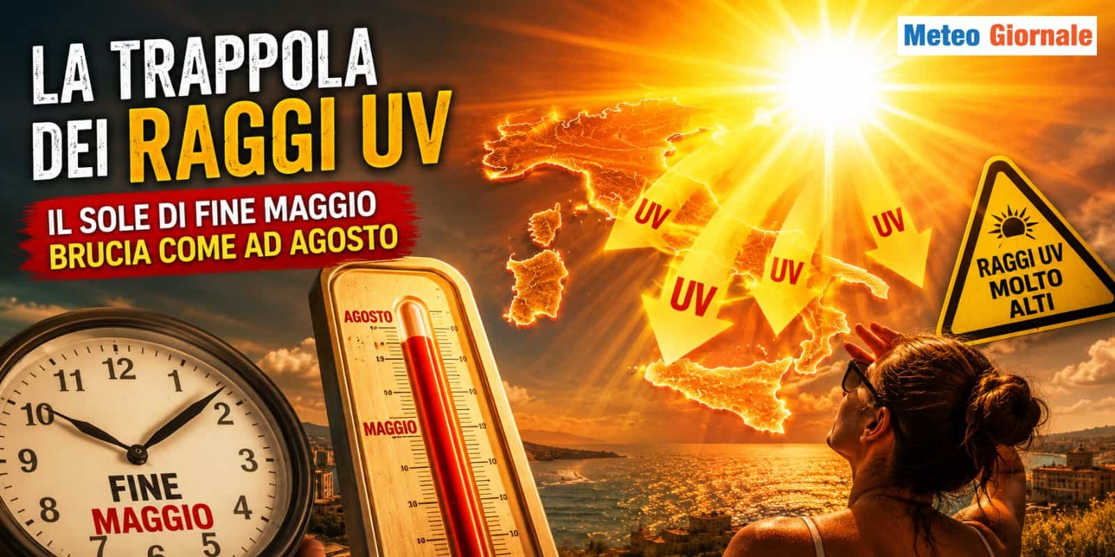 La trappola dei “raggi UV”: il sole di fine Maggio brucia come ad Agosto