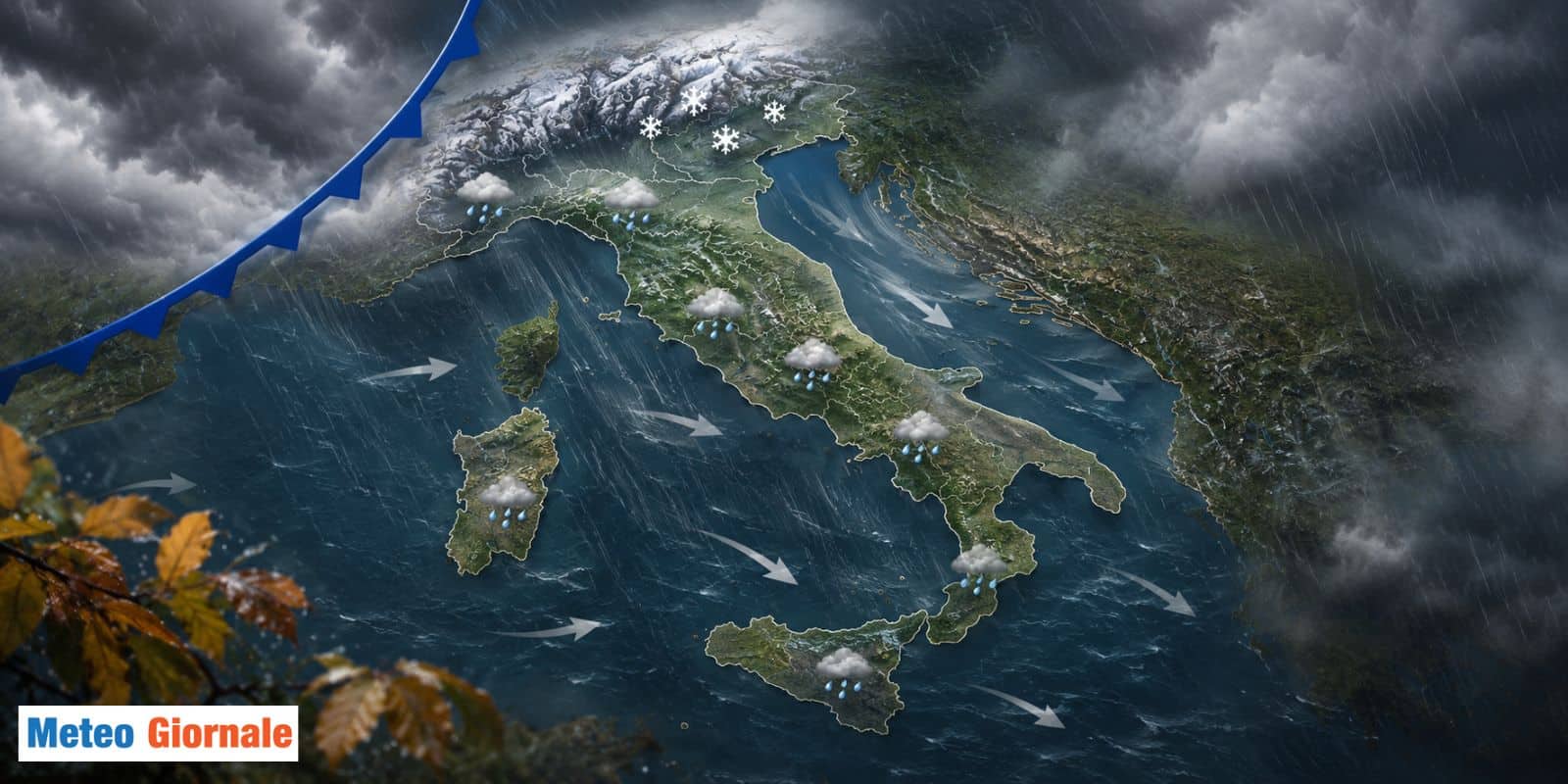Un weekend dal Meteo AUTUNNALE: vento, freddo, piogge, anche neve