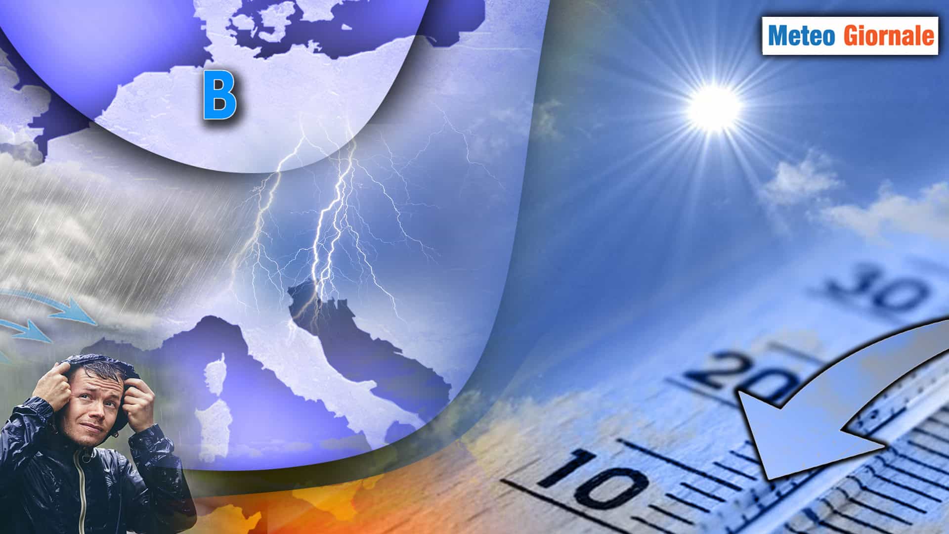 Meteo: raffica di temporali al Centro-Nord, giù le temperature