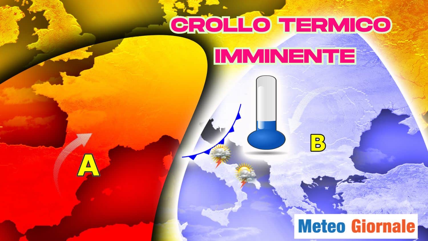 Bel crollo termico tra oggi e sabato: giù anche di 10° su alcune aree. I dettagli con mappa