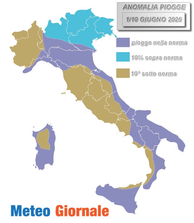 ANOMALIA PIOGGE 1 10 GIUGNO