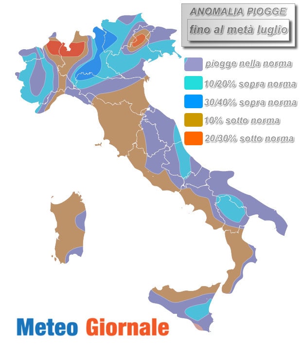 ANOMALIA piogge fino a meta luglio