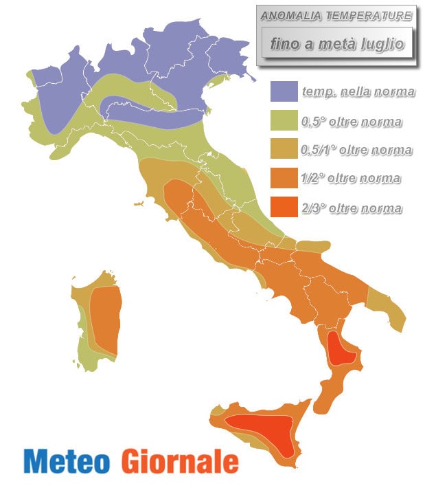 anmomalia termica fino a meta luglio
