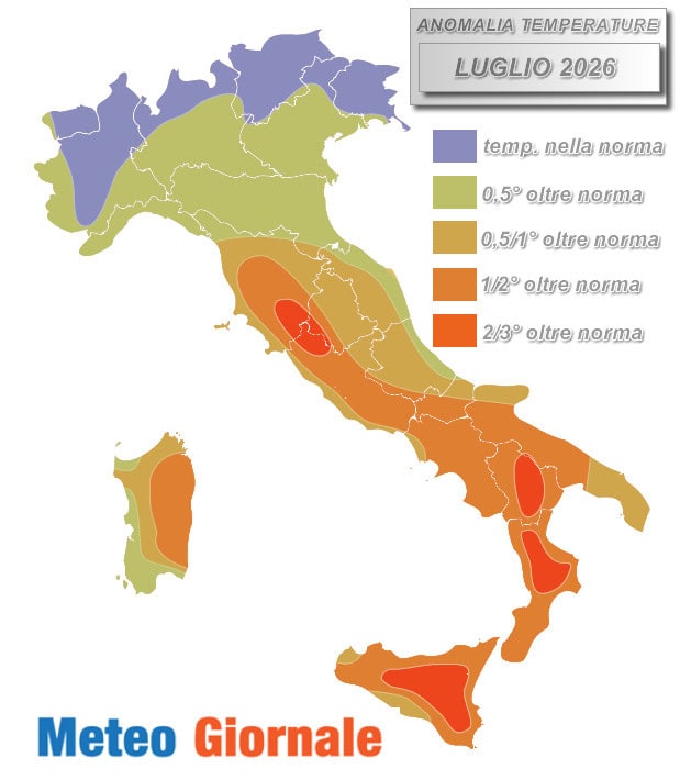 anmomalia termica fino luglio