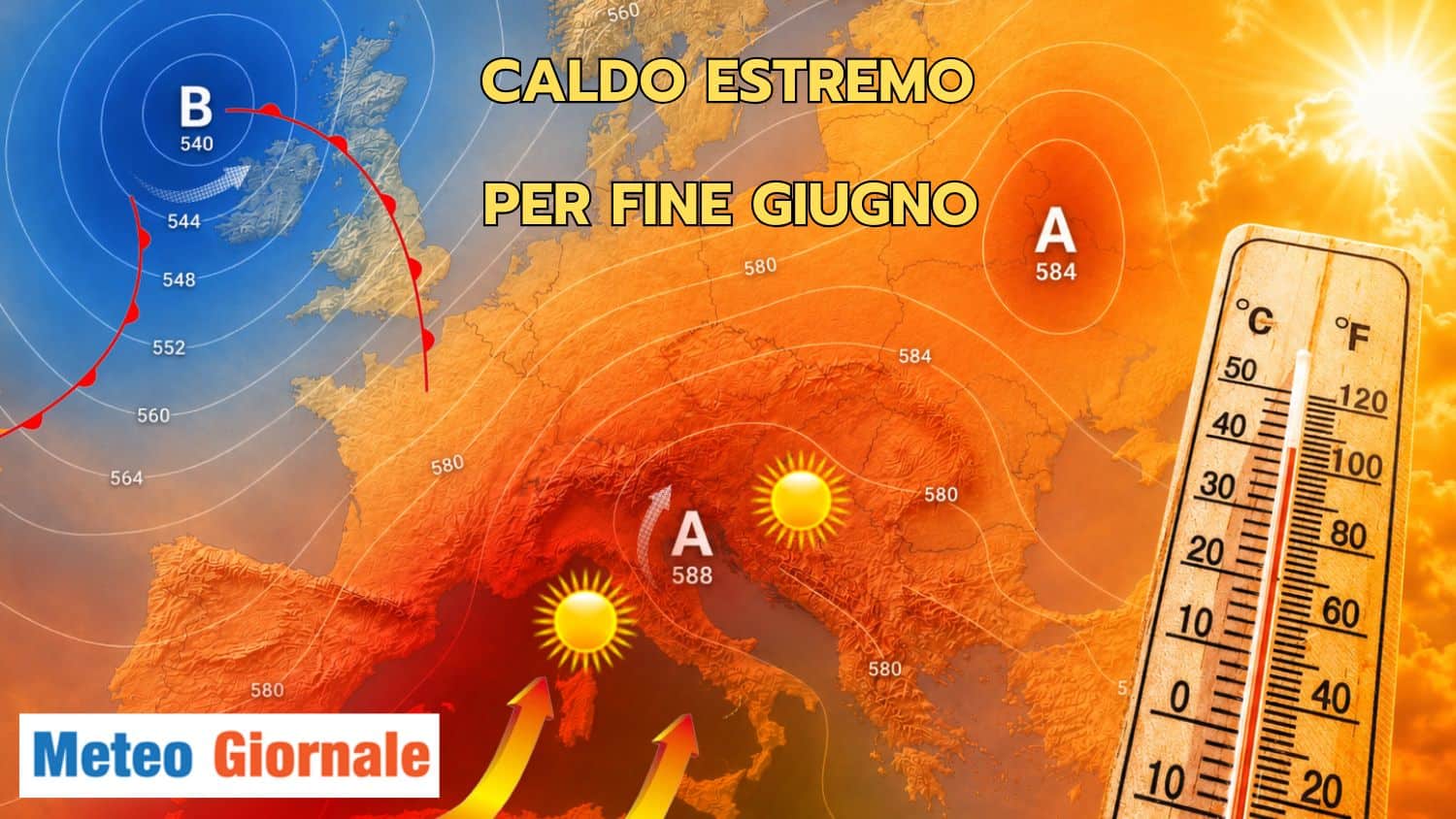 Il caldo peggiora: picco ESTREMO fino a 40/41° a fine Giugno