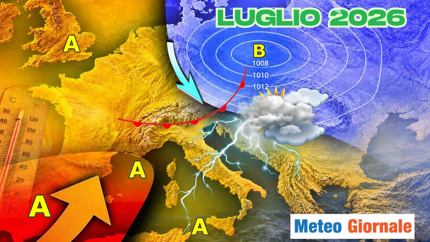 Luglio caldo, ma attenzione: i temporali non daranno tregua, specie su alcune aree