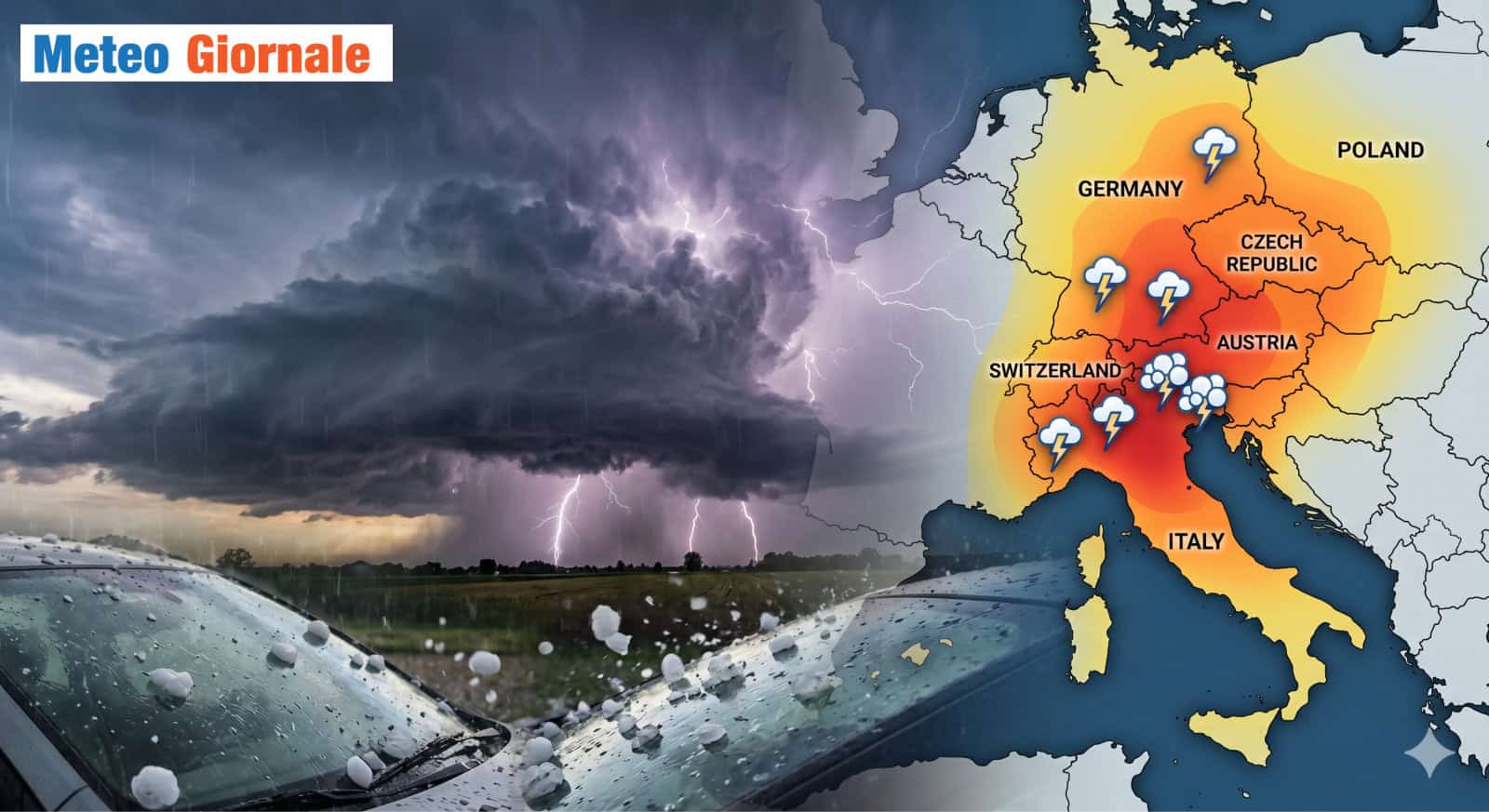Grandine fino a 8 cm: le località colpite negli ultimi giorni