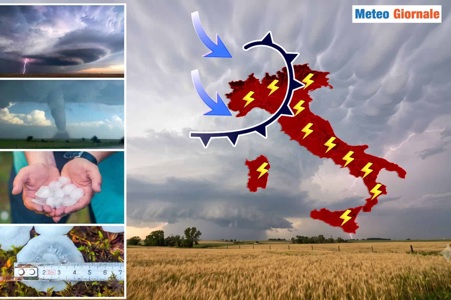 Caldo fino a 42°C, poi la svolta: temporali e grandine in arrivo