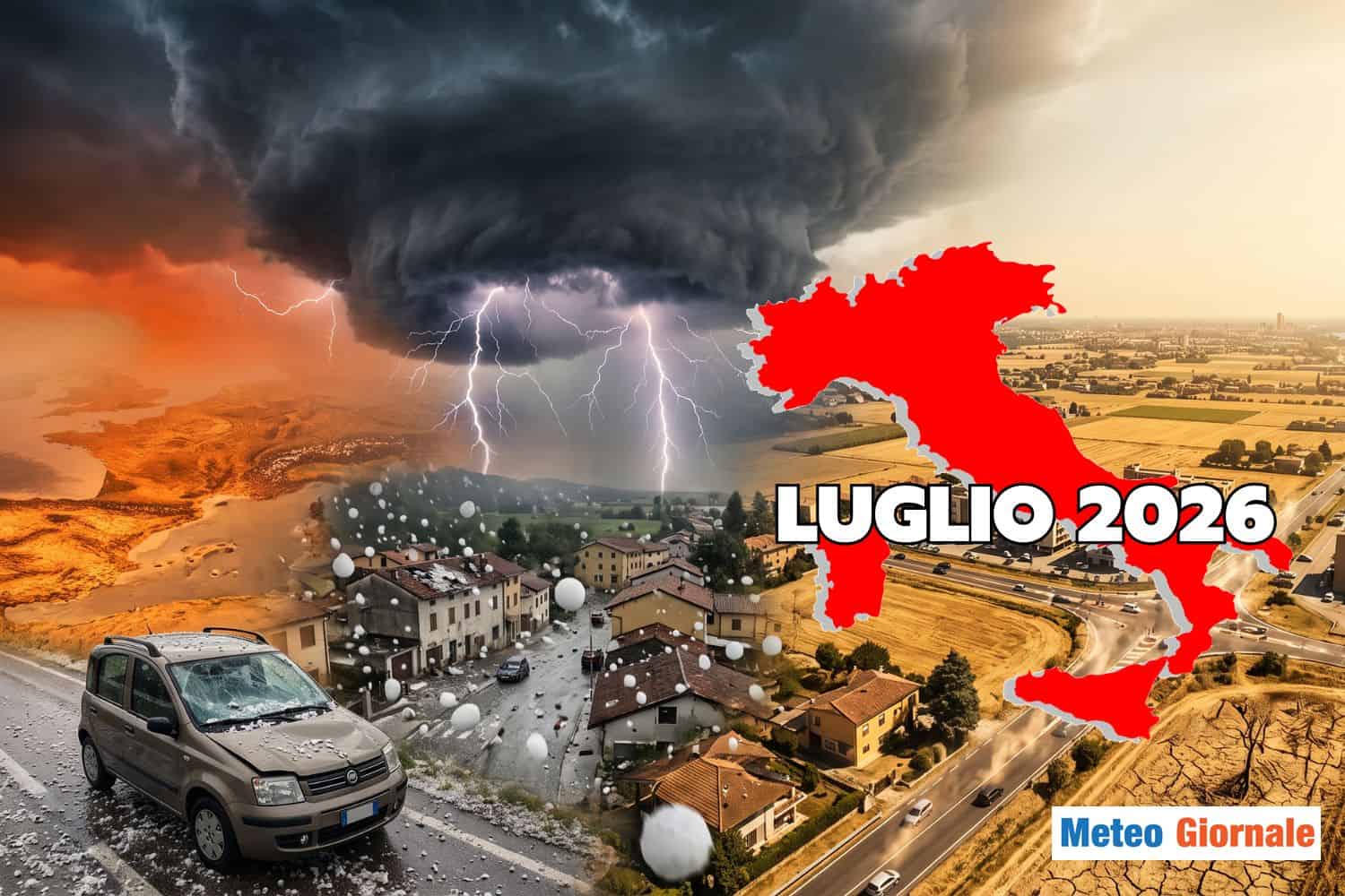 Luglio 2026, caldo estremo in Europa e temporali esplosivi