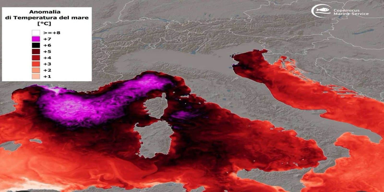 Mediterraneo in fiamme, 8 gradi oltre la media, cosa significa