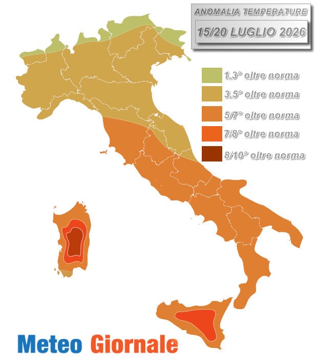 anmomalia termica fino luglio