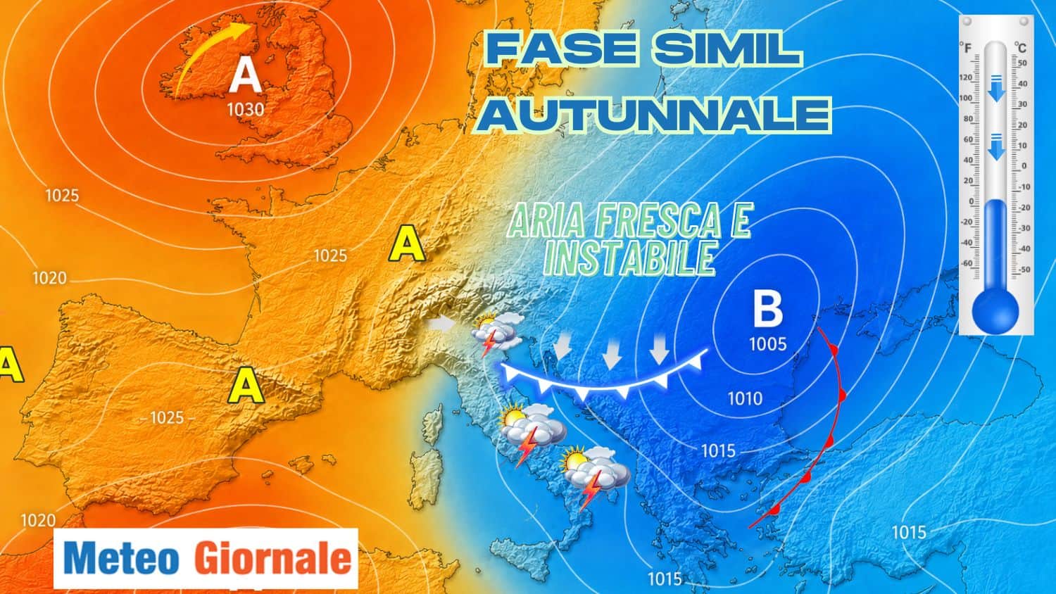 23/26 Luglio, il meteo si ribalta: squarcio autunnale