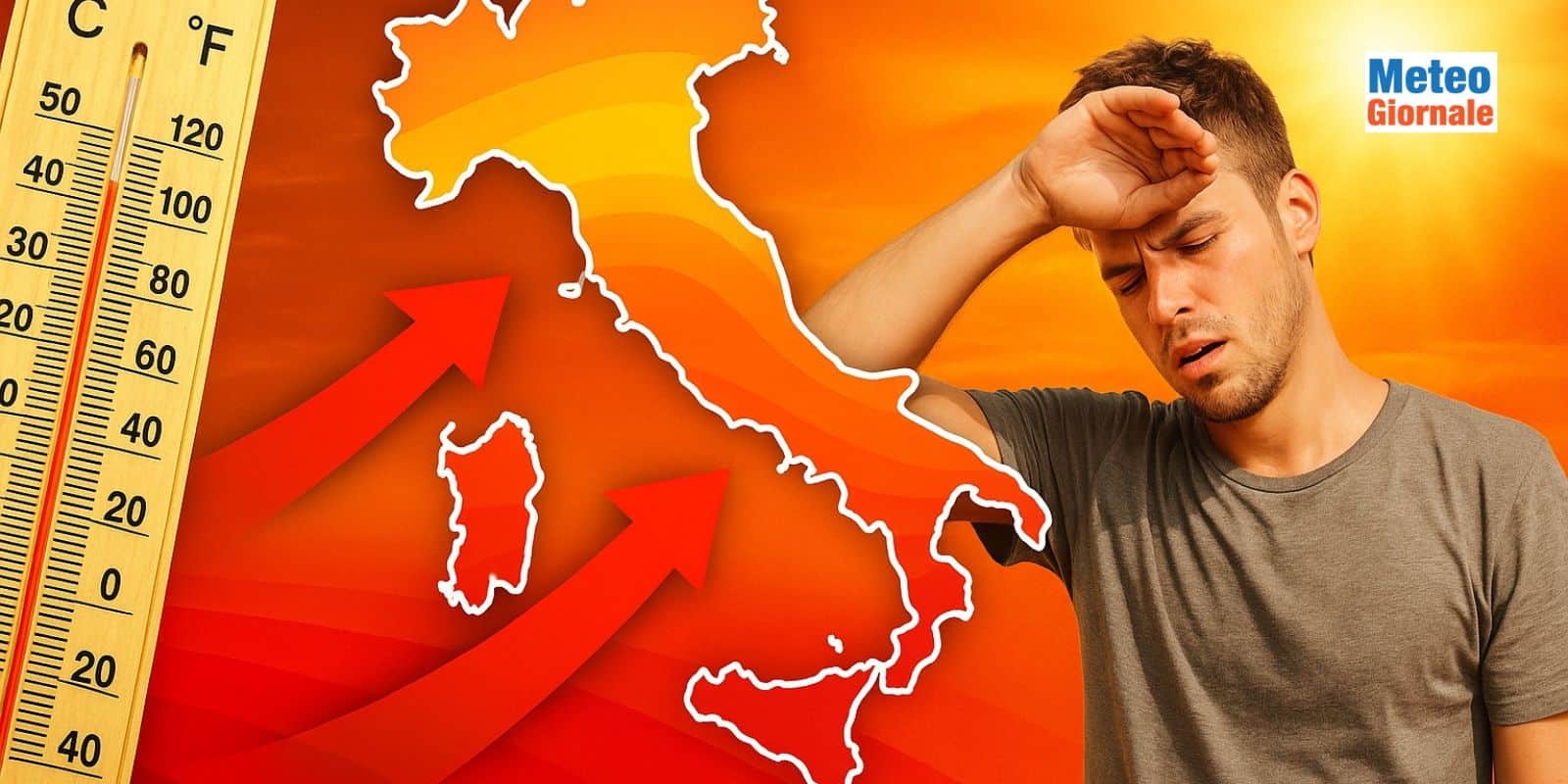 Caldo afosissimo e pesante da Martedì 14, situazione grave sulle isole