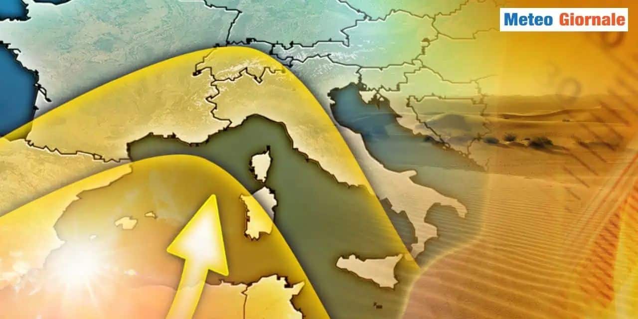 Il weekend dell’11-12 luglio cambia volto, nuova rotta del caldo dal Sahara