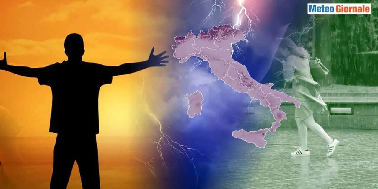 Confermato in settimana lo shock termico: dal caldo estremo alla burrasca