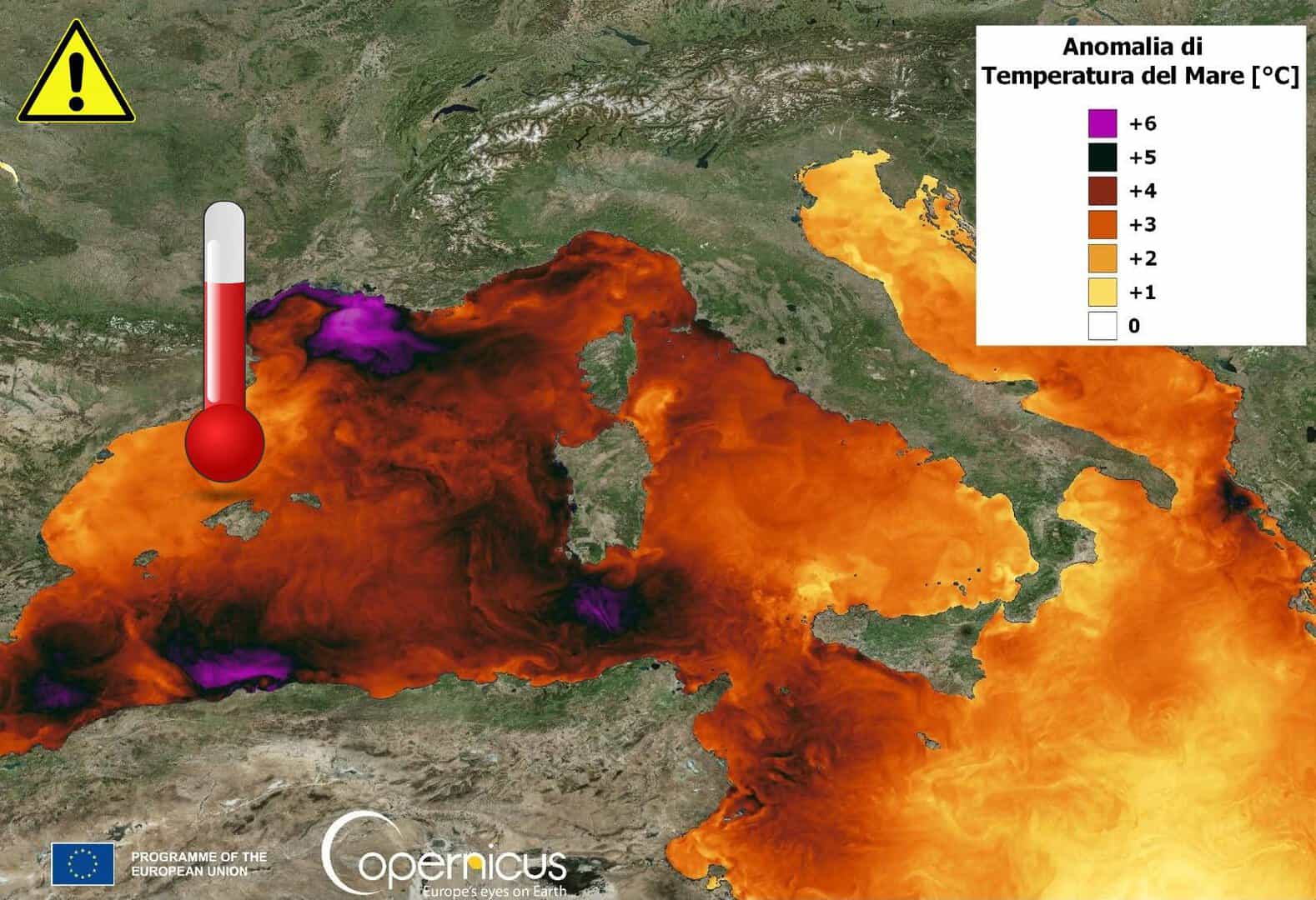 Mar Mediterraneo pieno di calore, anomalie pesanti anche dopo la rinfrescata