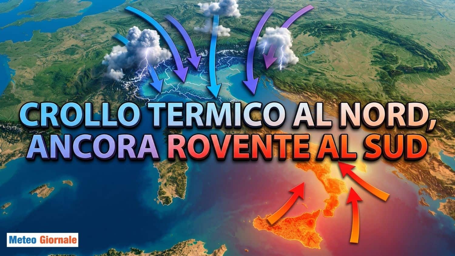 da lunedì 20 luglio temporali e temperature giù di 8-10°C