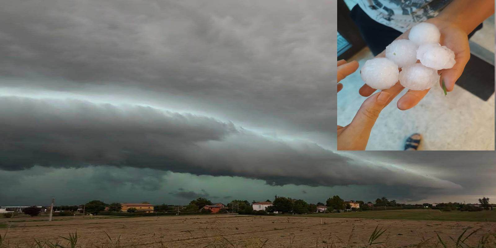 Grandine enorme in Val Padana, vetri rotti e scenari americani