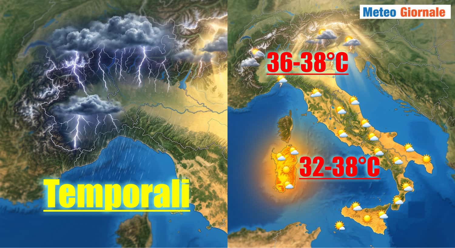 Grandine al Nord Italia Sabato. Poi in tutta Italia Peggiora il Caldo
