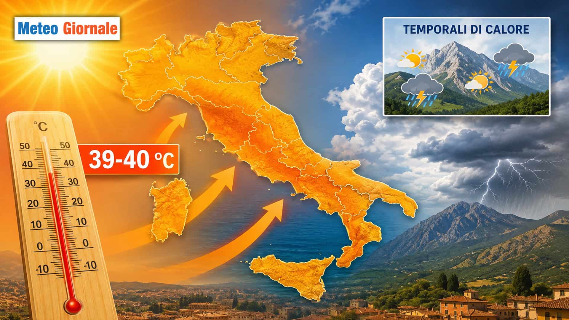Meteo: Caldo e Temporali fino al weekend, svolta dopo Ferragosto