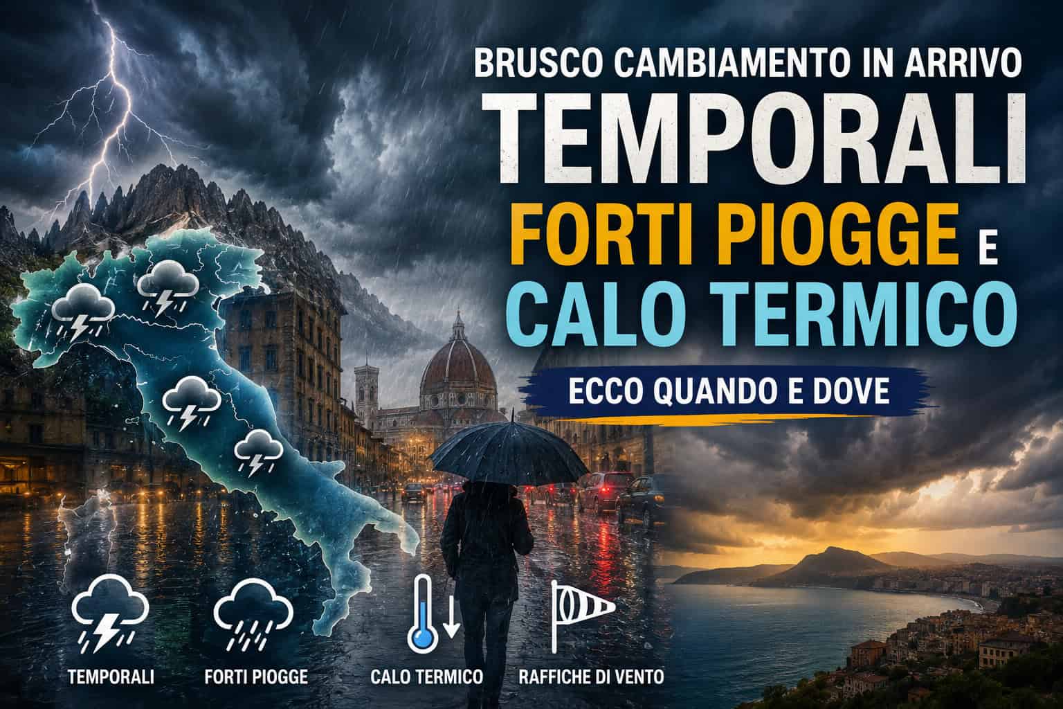 Meteo: improvviso ribaltone! Temporali e più fresco, ecco dove