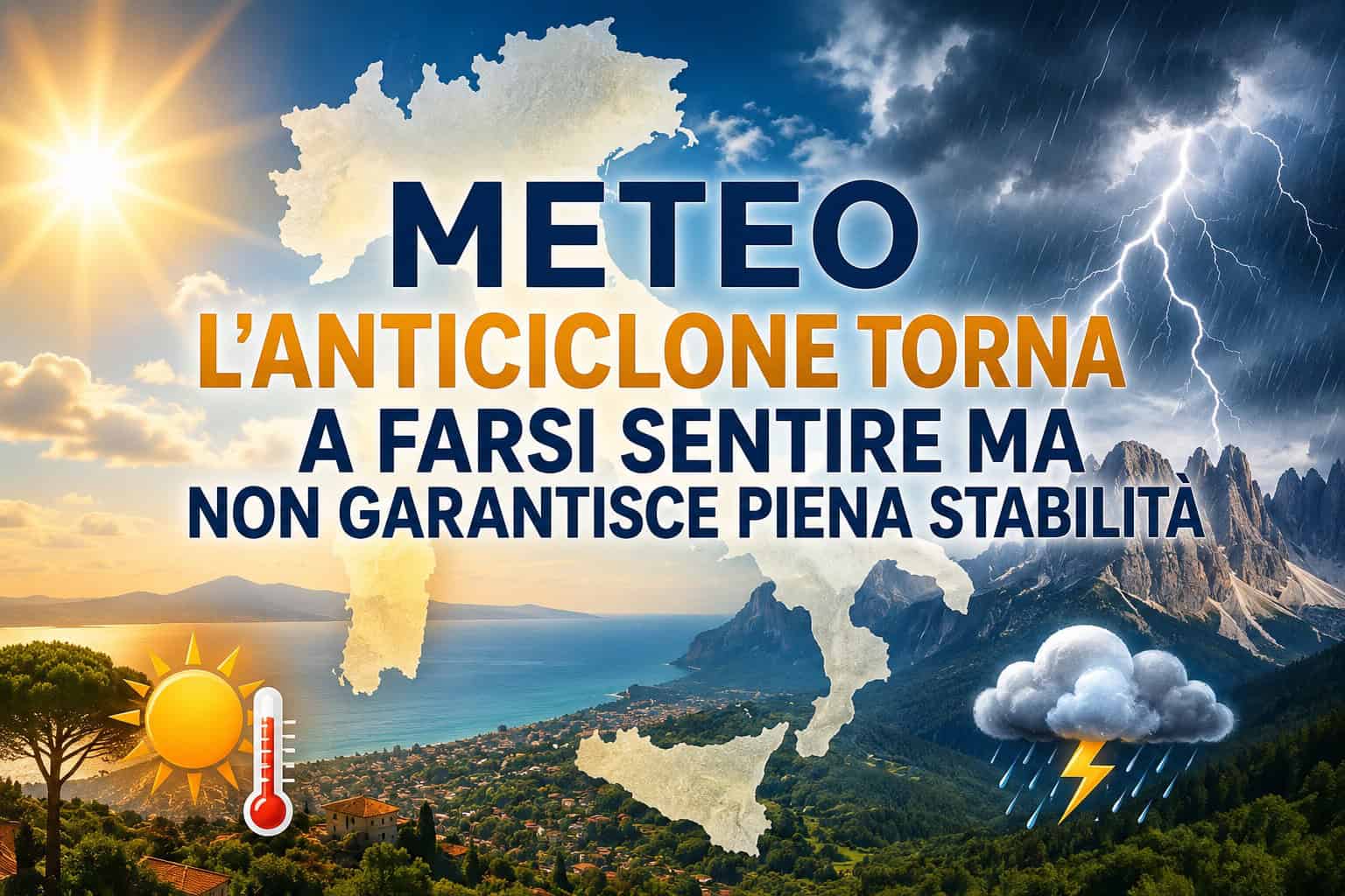 L’anticiclone torna sull’Italia: sole, caldo e forti temporali