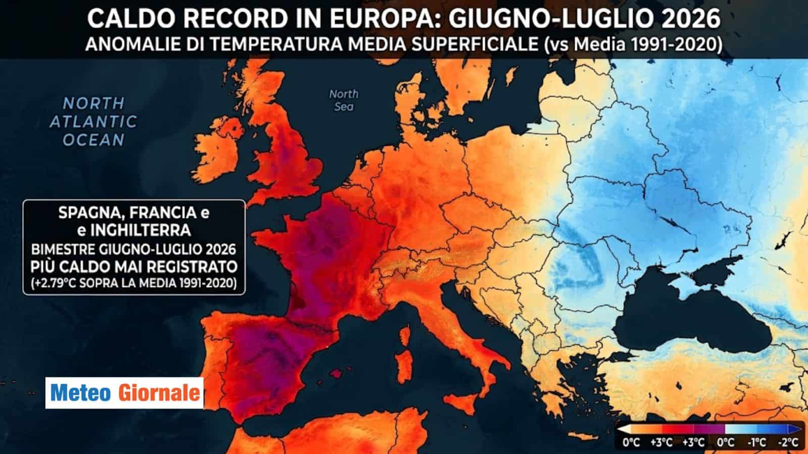 Copernicus: il bimestre Giugno-Luglio da record di caldo, mappe eloquenti