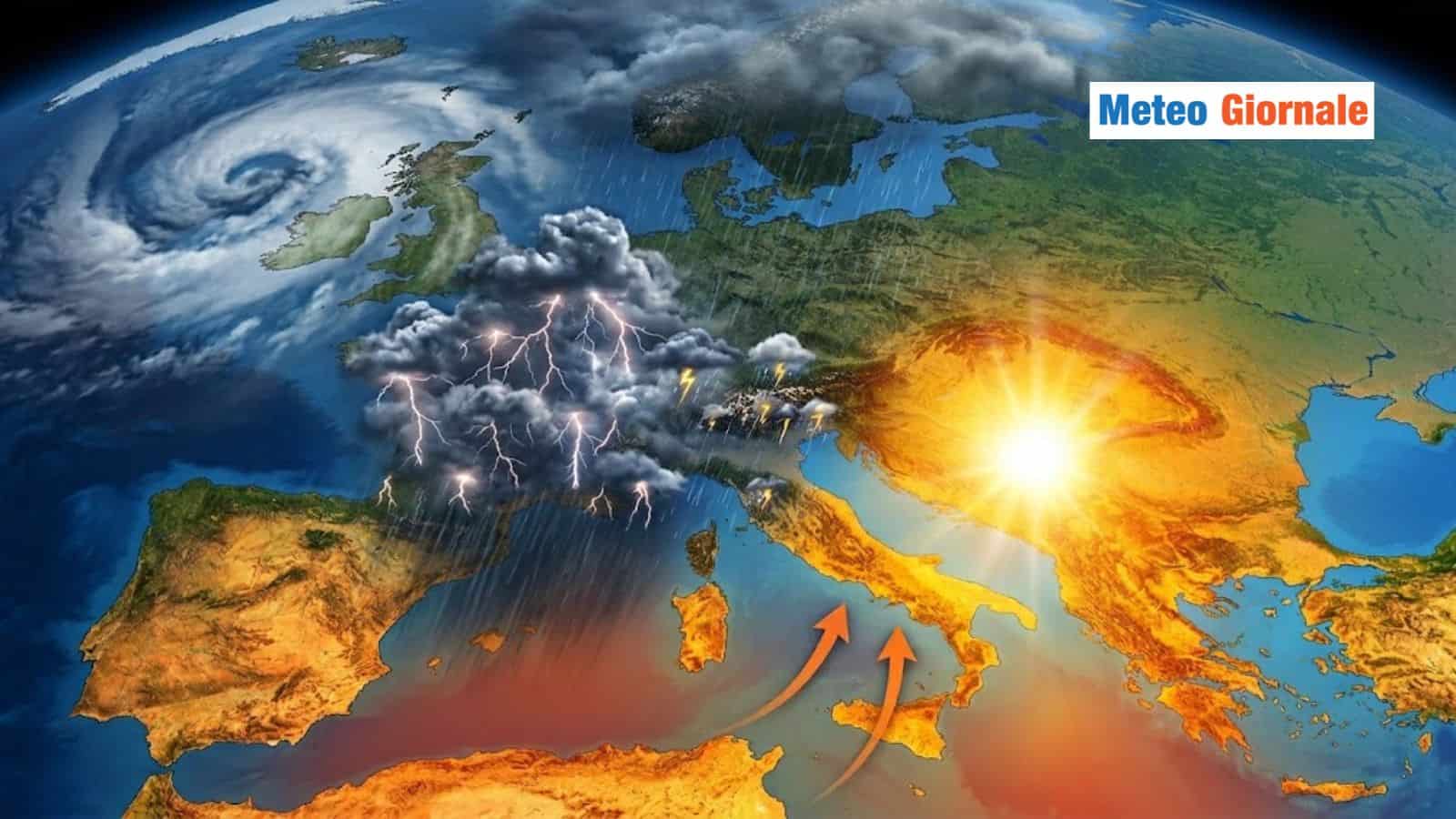 Tanti temporali in 6 Regioni tra Giovedì 20 e Venerdì 21 secondo il modello ECMWF