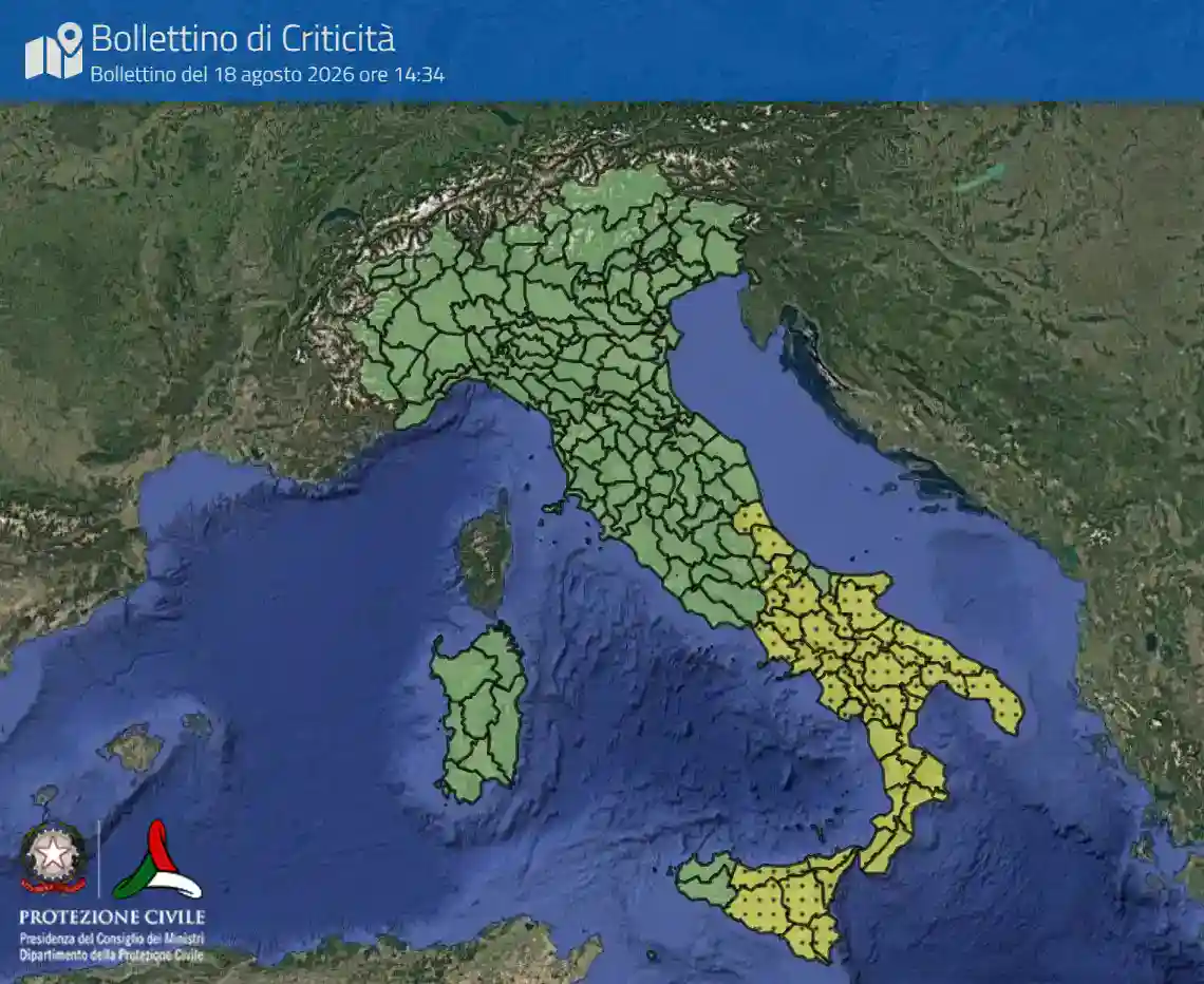allerta meteo per il 18 agosto protezione civile 18
