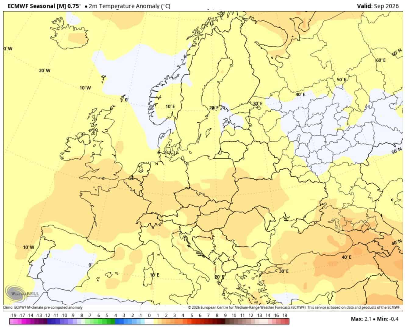 anomalia temperatura di settembre 29