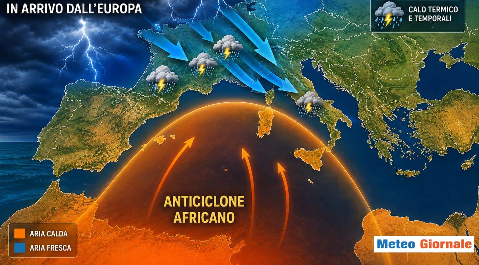 Ondata di temporali e refrigerio ad inizio settimana, ma non durerà