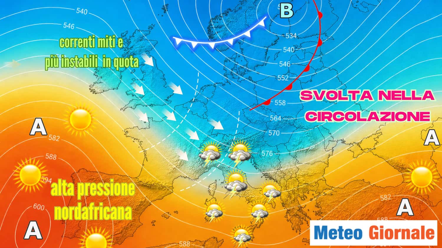 Dal 17 agosto calo termico e tanti temporali. Mappe esclusive