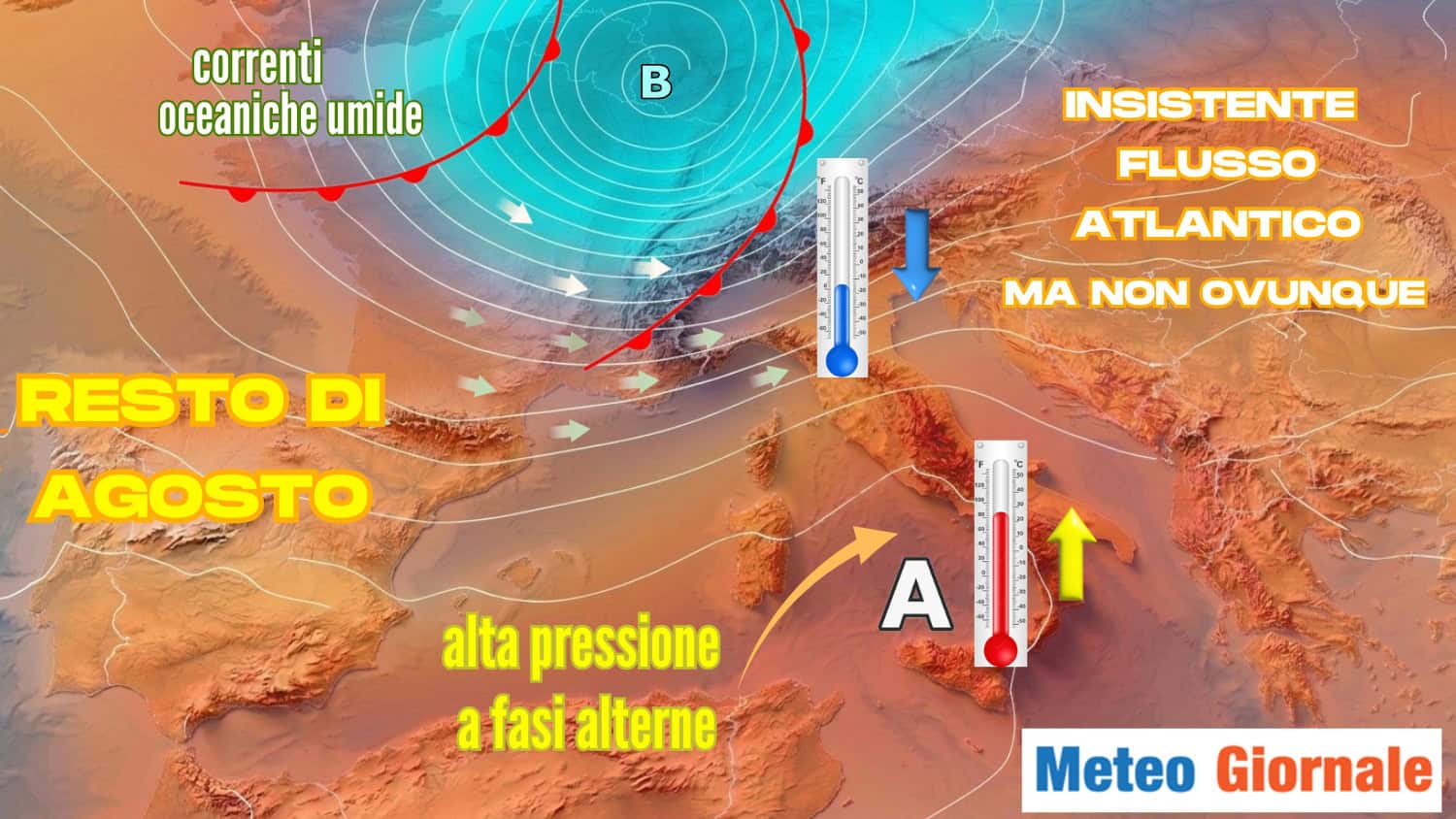 Ricorrenti temporali su queste aree per il resto di Agosto