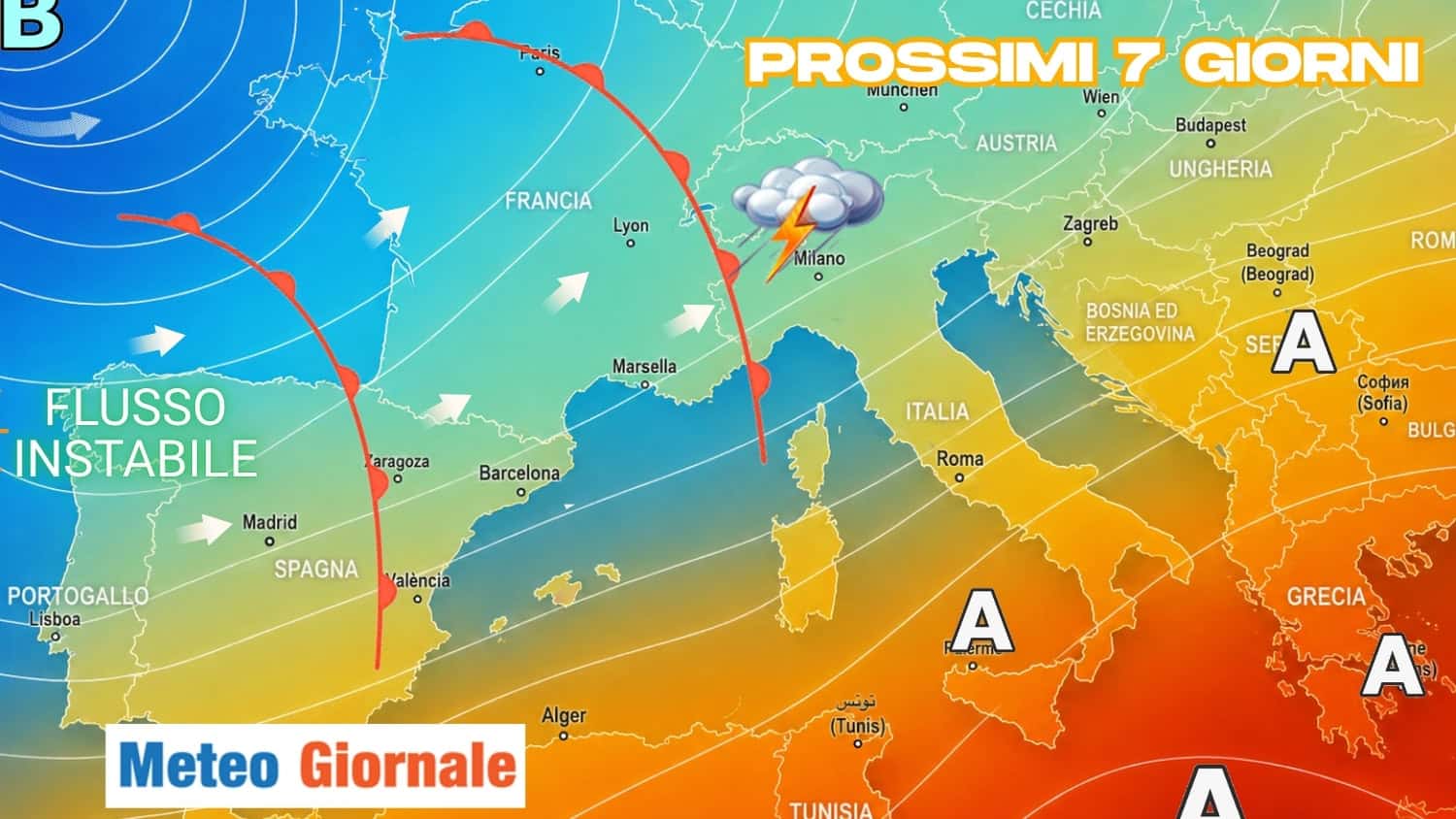 Piogge intense su questi settori italiani nei prossimi 7 giorni. Ecco dove