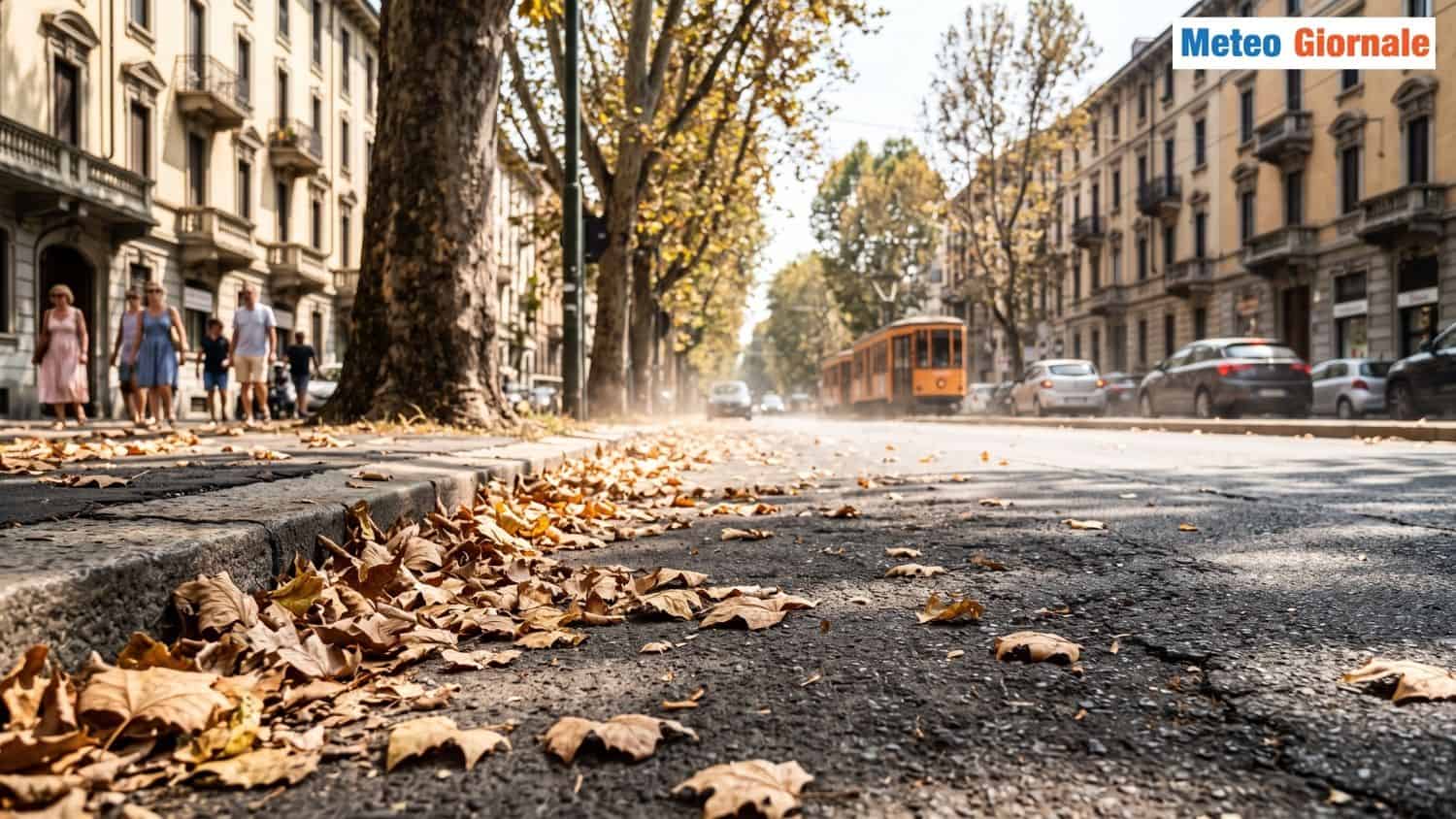 Milano soffoca: cadono le foglie come in autunno dagli alberi