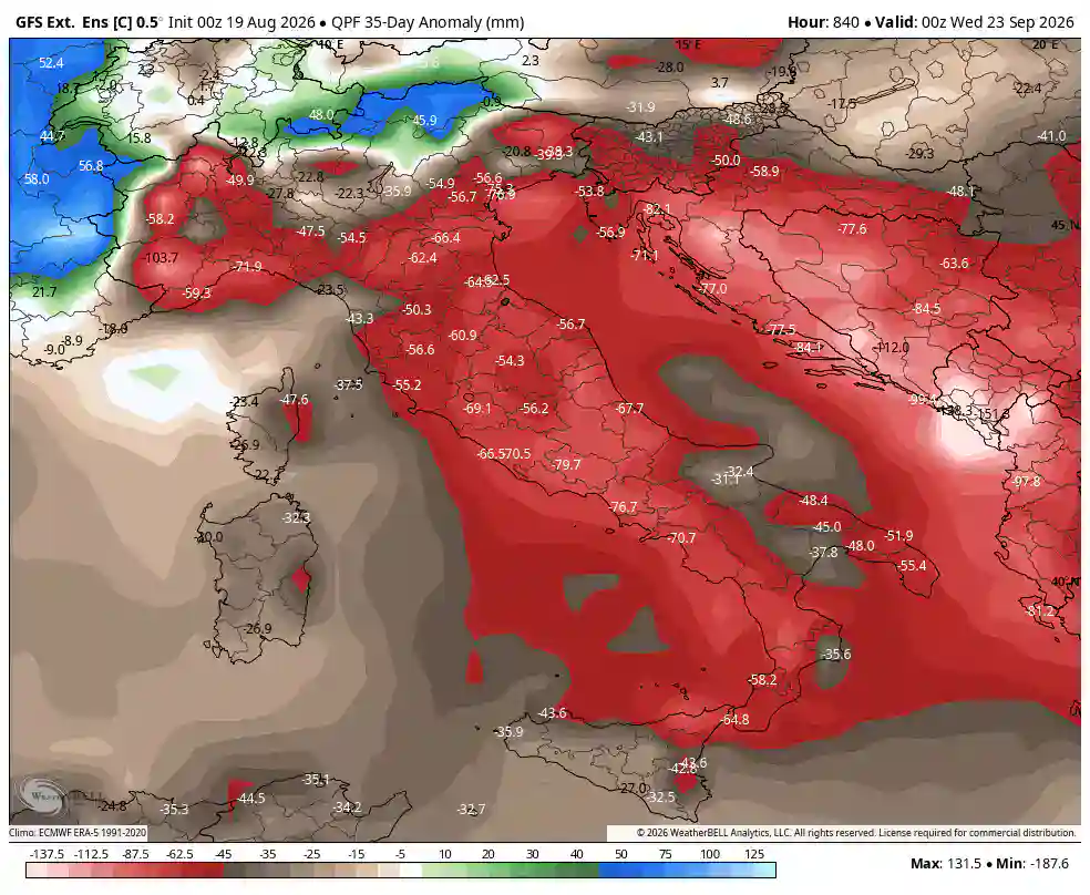 gfs ensemble extended all c00 italy qpf anom 35day mm 0121600