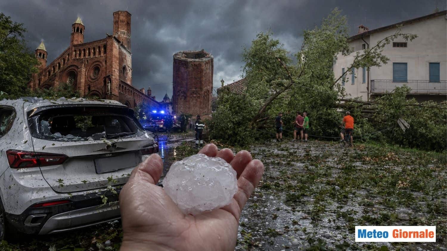 Grandine devastante a Cremona: il Duomo ferito e diecimila auto colpite
