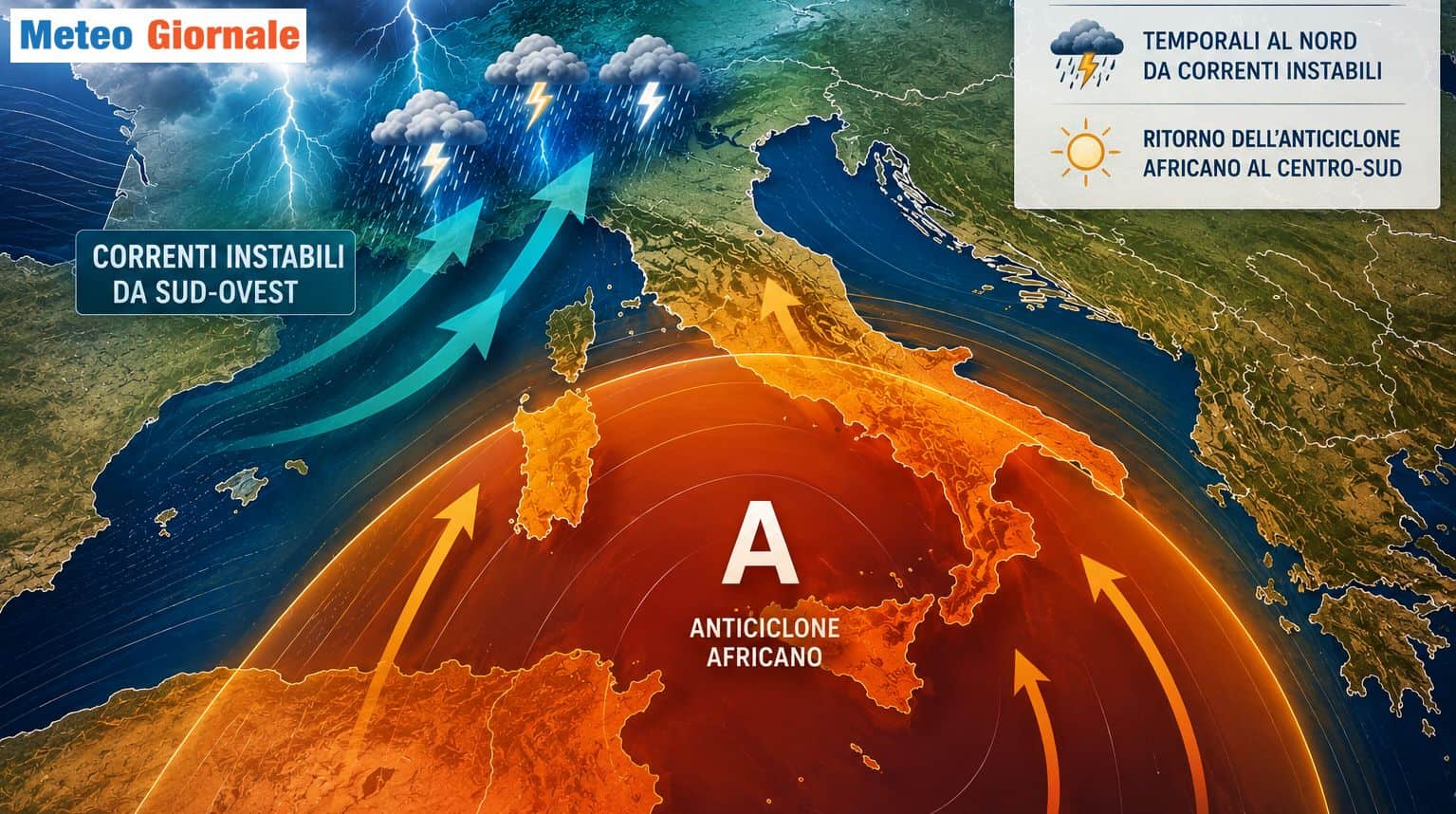 Nord esposto alle intemperie: forti temporali, nubifragi e grandine dal 20