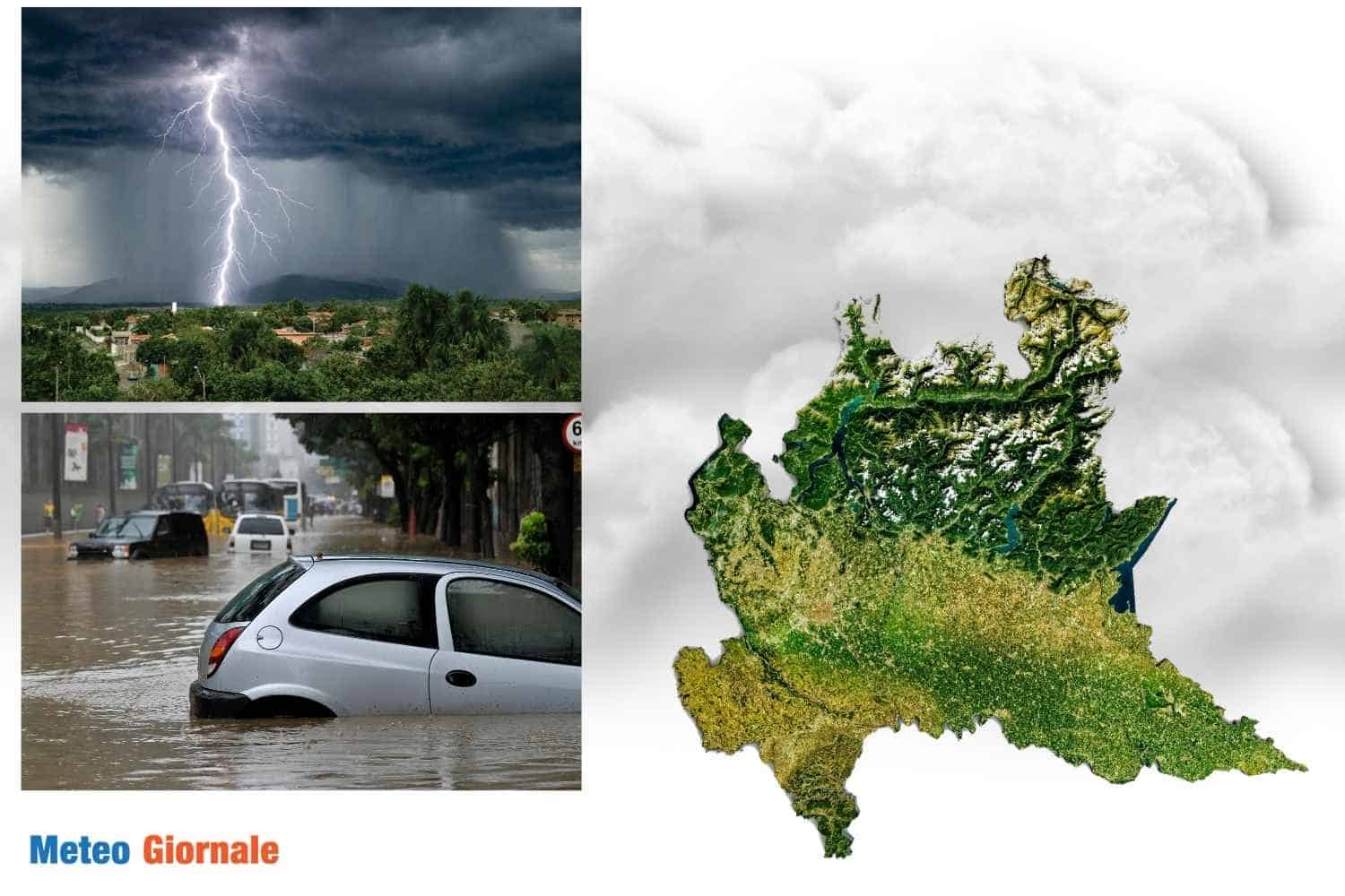 Meteo Lombardia, forti temporali, rischio grandine e nubifragi