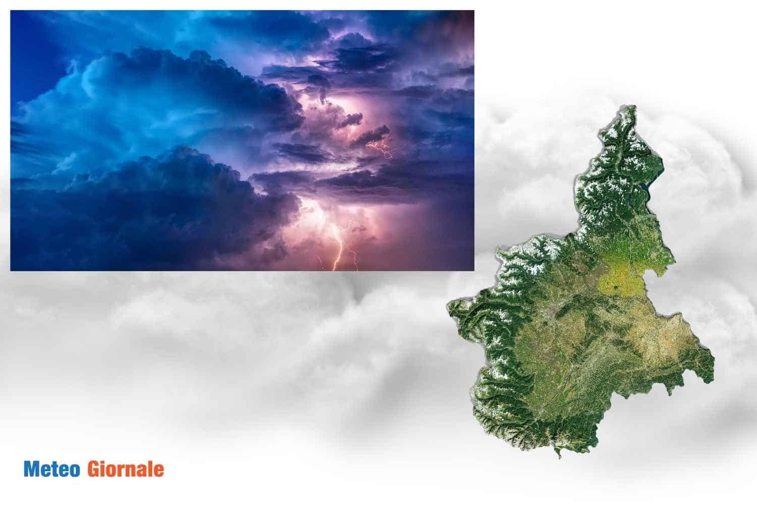Meteo Piemonte, verso violenti temporali e crollo temperatura
