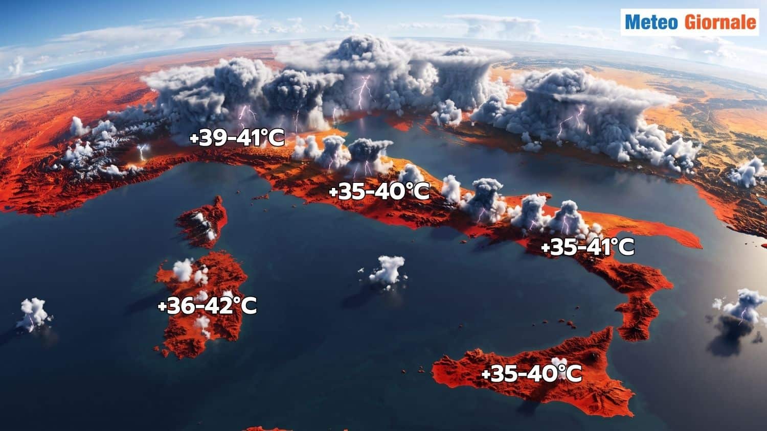 Caldo e temporali improvvisi fino a Ferragosto. Poi la Burrasca