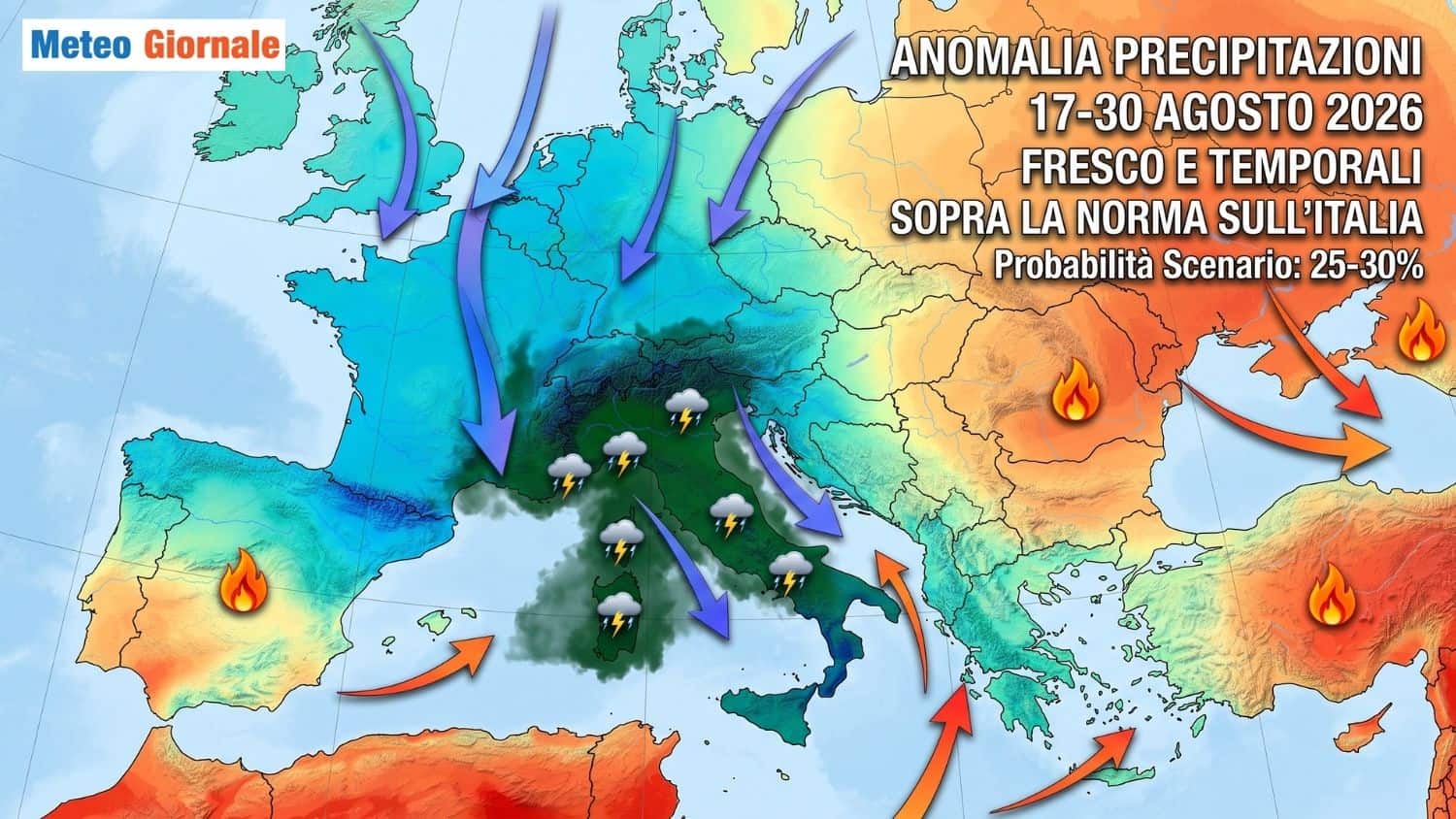 Meteo, rottura dell’Estate dopo Ferragosto con cicloni nel Mediterraneo